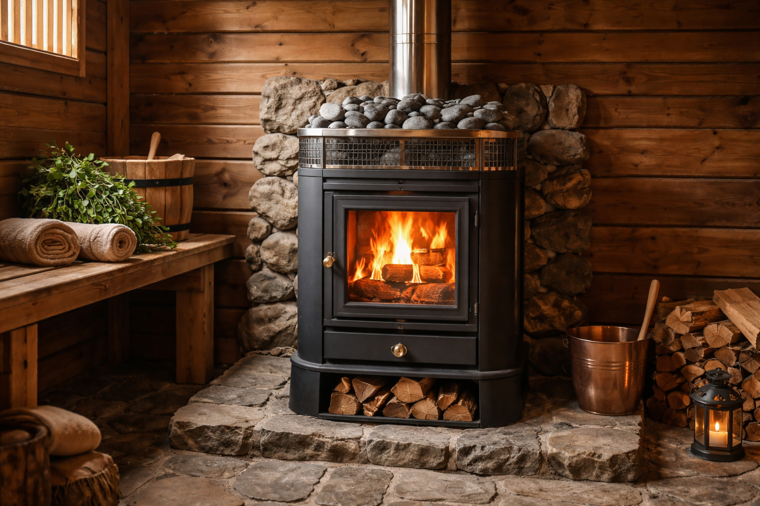 Как установить печь в баню своими руками