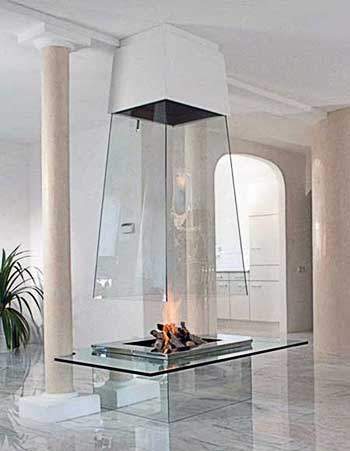 Камины стеклянные – огненное шоу в вашем доме