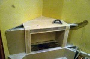 Угловой фальш камин своими руками: как сделать?